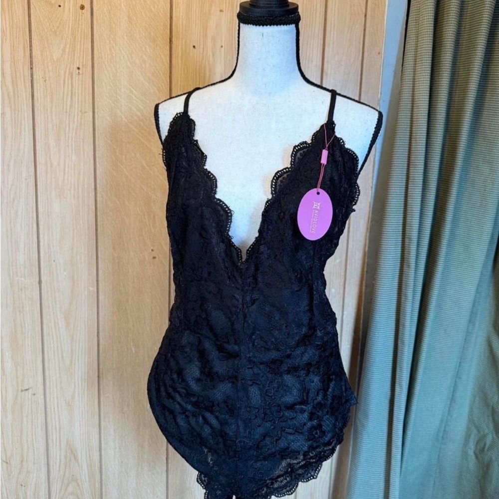 Black Lace Women's Bodysuit